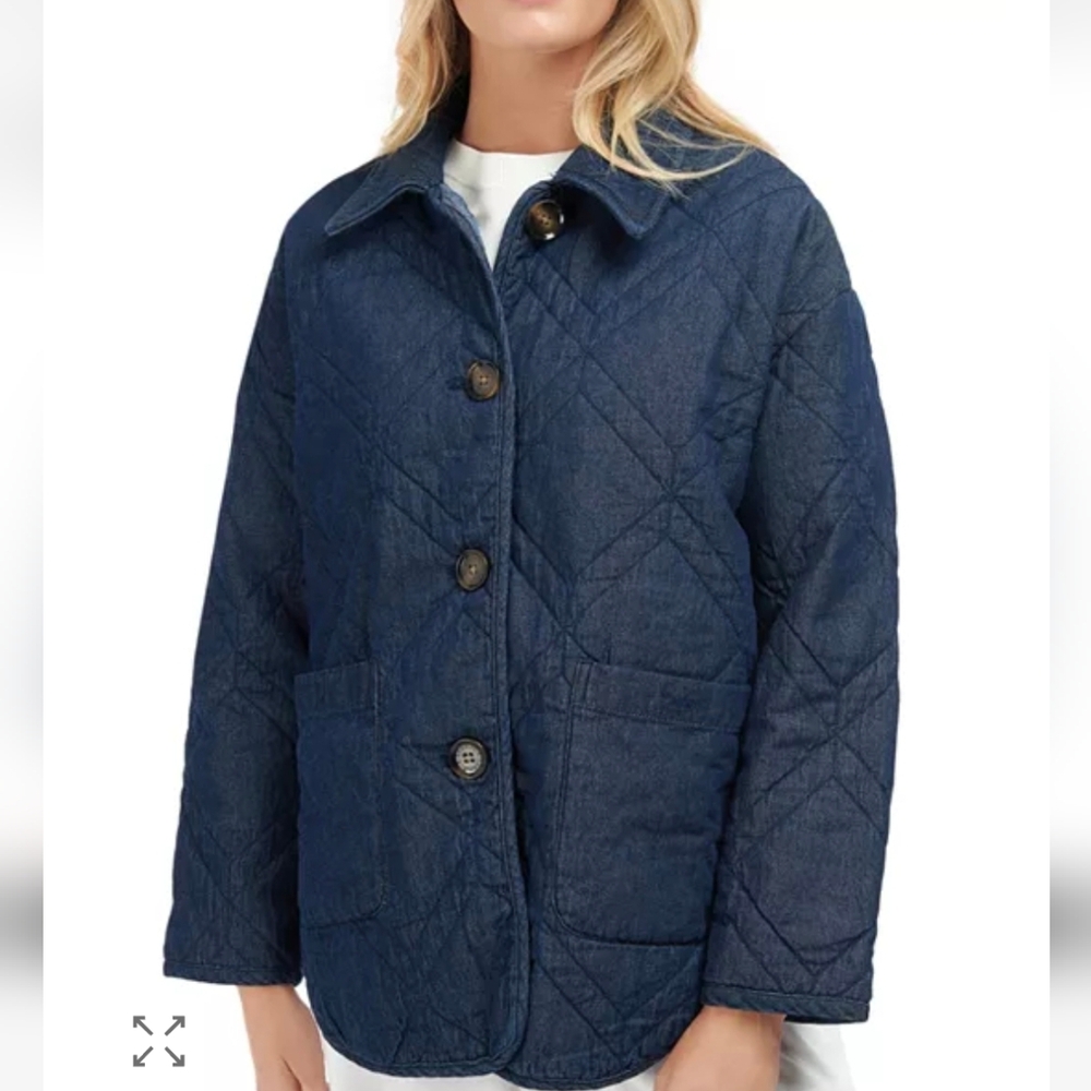 Barbour Denim Barrhead Quilted Cotton Jacket